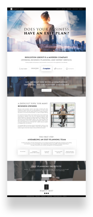 Holliston Group Exit Plan business consultant web site | Web Design by lemosys infotech