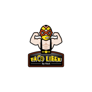 Taco Libre (and under the text to say "By Azul") | Logo Design by Grapi