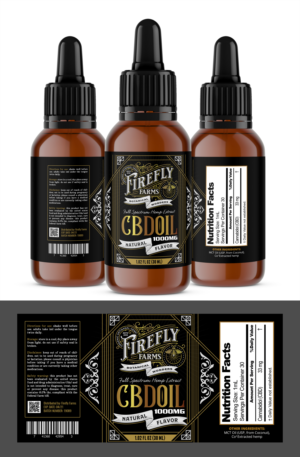 Firefly Farms Organic Hemp Company needs an OLD WORLD Label for CBD Bottle! | Etikett-Design von SAI DESIGNS