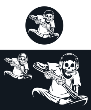 Male or female Skeleton Gamer with xbox or ps4 controller | Graphic Design by StudioD™