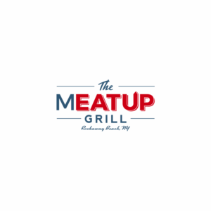 The Meat Up Grill  optional inserts can be: Burger and Salad, Rockaway Beach,  NY. I like the Phosphorus Inline Font in the past so similar fonts are welcome or to incorporate Phosphorus is good too.   | Logo Design by GBDESIGN