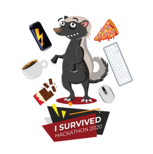 Honey Badger Hackathon Sticker | Illustration Design by Pinky 