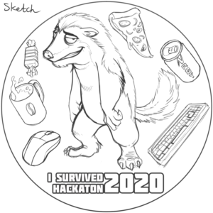 Honey Badger Hackathon Sticker | Illustration Design by Scelatio