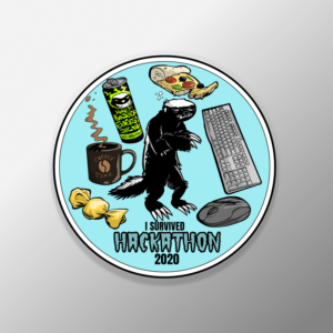 Honey Badger Hackathon Sticker | Illustration Design by Tomi Ax