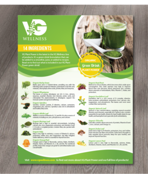 Wellness company needs a flyer for our new green powder drink. | Flyer Design by alex989