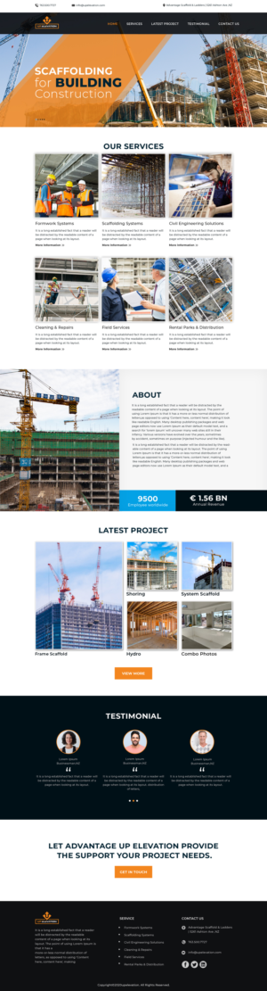 **Wanted** Wordpress web design for scaffolding rental and construction company | Web-Design von sai.designer87