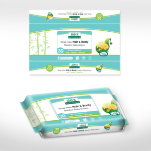 Rinse-Free Hair & Body Wipes for Babies | Packaging Design by vpt_creations