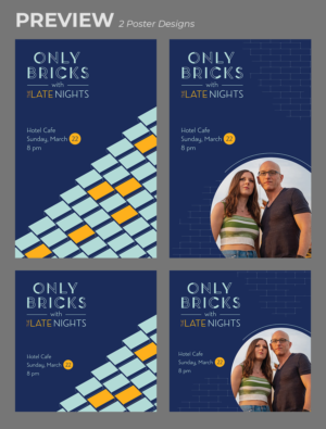 Colorful Live Music Concert Poster for Only Bricks | Flyer Design by ZISGraphics