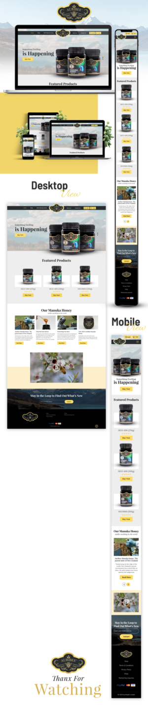 Web design for a honey company | Web Design by sai.designer87