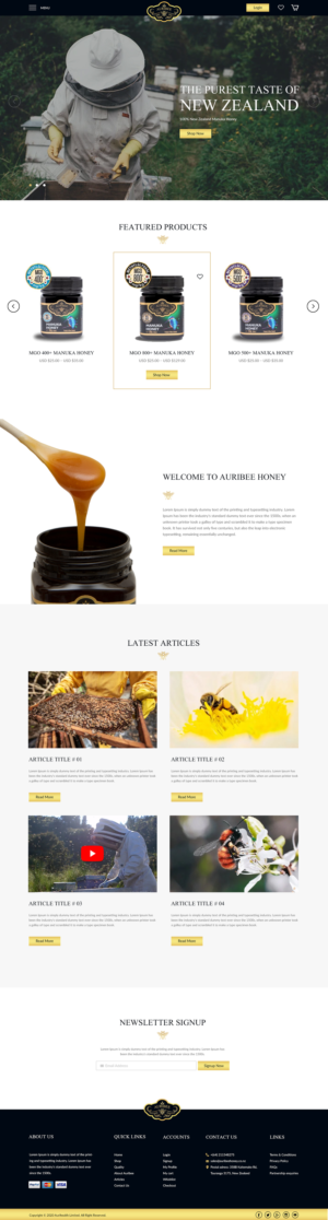 Web design for a honey company | Web Design by bdesigner9