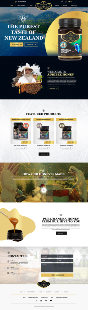 Web design for a honey company | Web Design by SAI DESIGNS