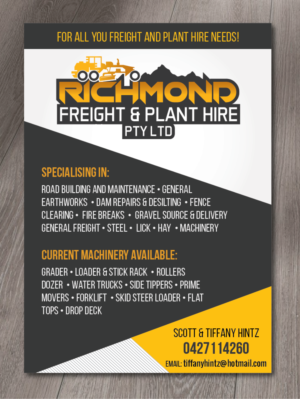 RICHMOND FREIGHT & PLANT HIRE NEEDS A FLYER  | Flyer Design by alex989