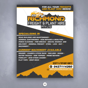 RICHMOND FREIGHT & PLANT HIRE NEEDS A FLYER  | Flyer Design by DA.