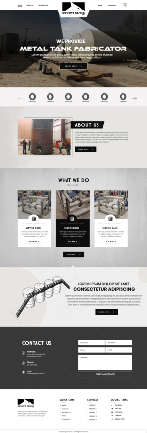 Metal tank fabricator website | Web Design by SAI DESIGNS