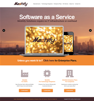 Meshify.com home page upgrade.  Strong existing assets. | Web Design by James