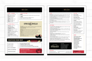 Union Sushi & Steak Dinner Menu | Menu Design by coo.lt