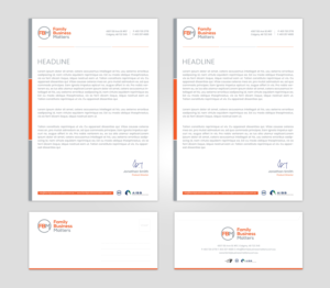 Letterhead design x 2, follower page, with compliments slip and envelope design X 2 | Stationery Design by Sandaruwan