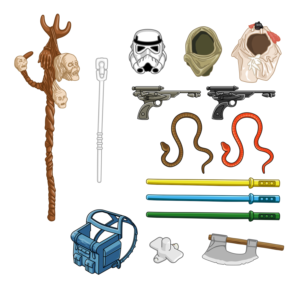 Custom Graphic Icons for Vintage Kenner Star Wars Weapons and Accessories | Graphic Design by alpino