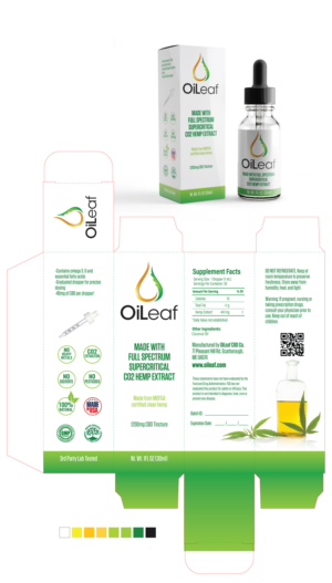 OiLeaf CBD Tincture packaging design  | Label Design by Sergio Coelho