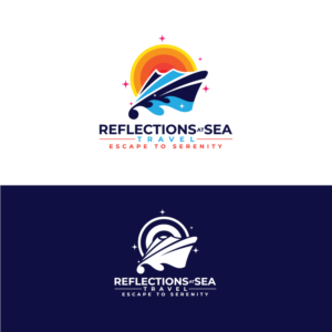 "Reflections at sea Travel" ; " Escape to Serenity" | Logo Design by Graphic Bricks