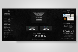 New Website Footer for a Supercar dealership. | Web Design by CG PRITAM