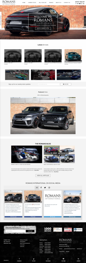 New Website Footer for a Supercar dealership. | Web Design by pentaxial