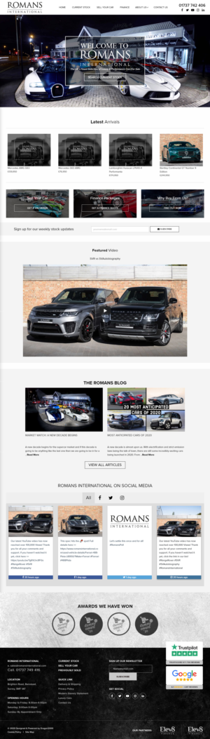 New Website Footer for a Supercar dealership. | Web Design by Ved Web Services