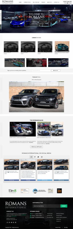 New Website Footer for a Supercar dealership. | Web Design by nzdesigners