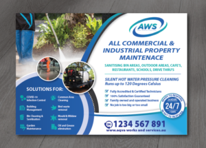 Building Maintenance Flyer specialising in hot and silent pressure cleaning | Flyer-Design von alex989