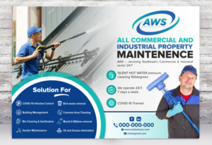 Building Maintenance Flyer specialising in hot and silent pressure cleaning | Flyer-Design von SAI DESIGNS