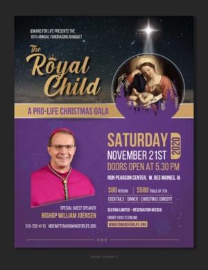 Pro-life non-profit needs a dynamic poster design for their Christmas Gala. | Poster Design by D Creative