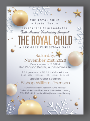 Pro-life non-profit needs a dynamic poster design for their Christmas Gala. | Poster Design by Titan Solbiz