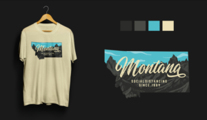 Social Distancing in mountains of MT | T-Shirt-Design von el_shekoo7