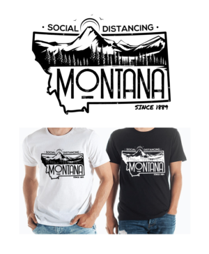 Social Distancing in mountains of MT | T-Shirt-Design von geni