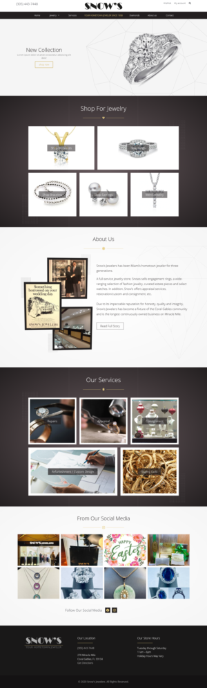 Snow's Jewelers website (www.snowsjewelers.com) | Web Design by WP Cube