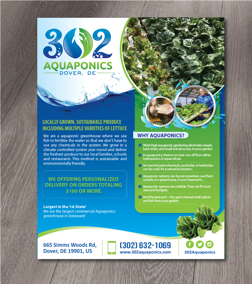 Brochure Design by alex989 for 302Aquaponics | Design #24153185