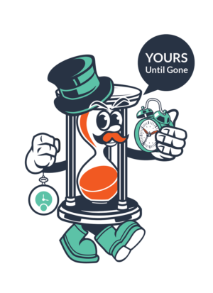 UntilGone Company Mascot - Hourglass Character | Graphic Design by Pinky 