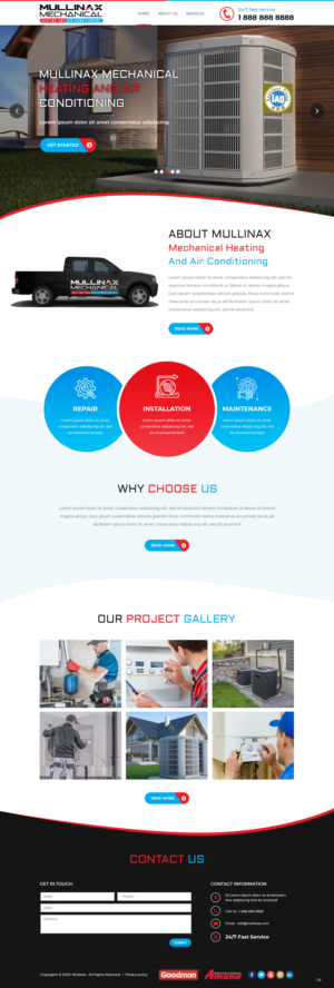 Web Design by pb for Mullinax Mechanical Heating and Air Conditioning | Design #24187716