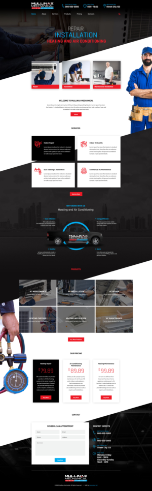 Web Design by Black Stallions Impressive Solutions for Mullinax Mechanical Heating and Air Conditioning | Design #24185840