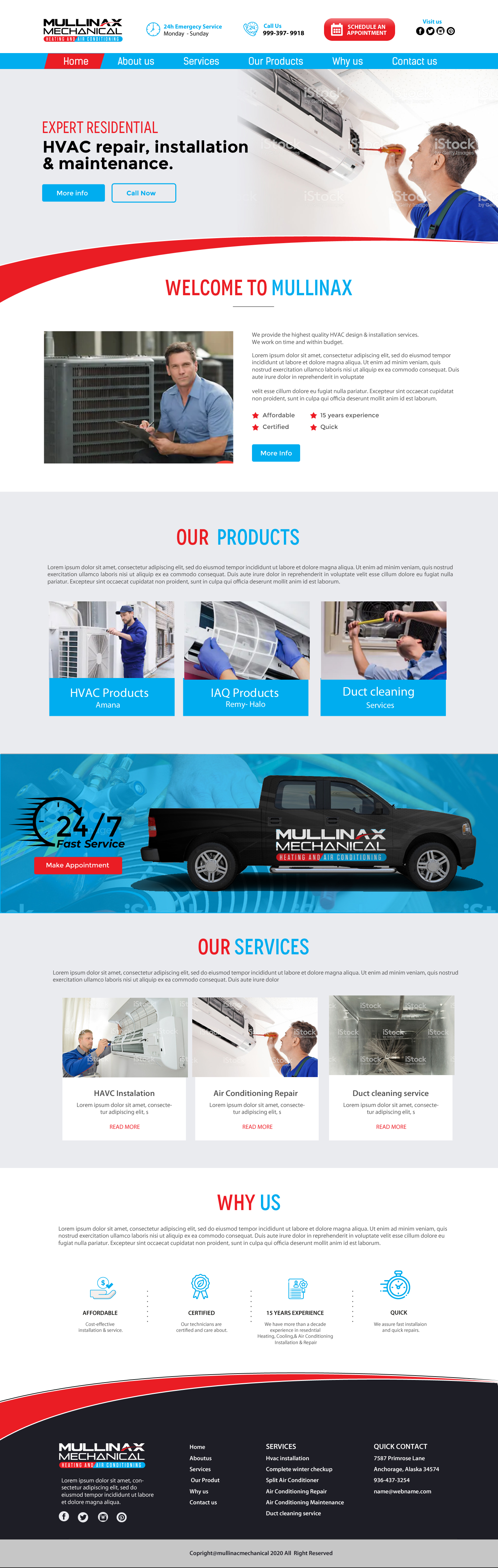 Web Design by chandrayaan.creative for Mullinax Mechanical Heating and Air Conditioning | Design #24187560