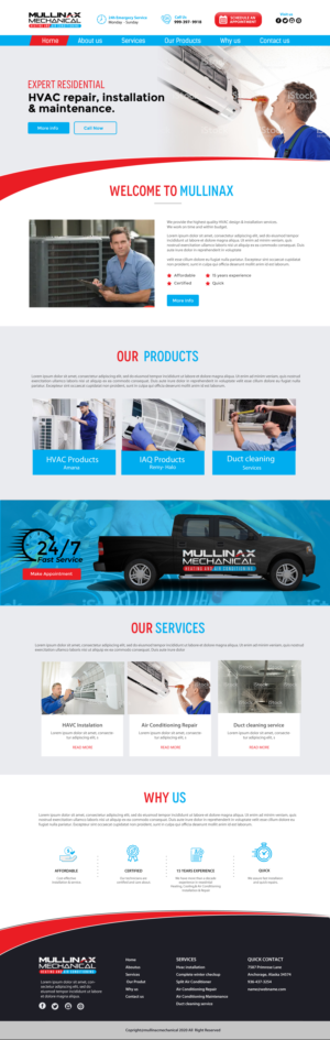 Mullinax Mechanical Heating and Air Conditioning web page | Web-Design von chandrayaan.creative