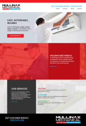 Web Design by Ardianet for Mullinax Mechanical Heating and Air Conditioning | Design #24182099