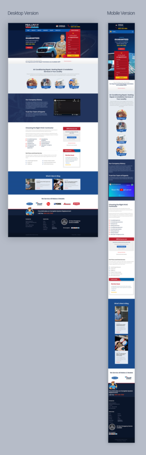 Web Design by Bhavesh 17 for Mullinax Mechanical Heating and Air Conditioning | Design #24177305