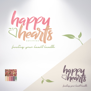 Company Name: Happy Hearts Nutrition / Tagline: Feeding your Heart Health | Logo Design by Light Hand Design