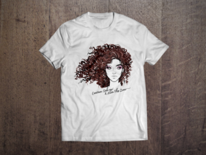 Side Eye - Hair Flip Female T shirt Design | T-shirt Design by Pinky 