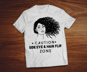 Side Eye - Hair Flip Female T shirt Design | T-shirt Design by FigliaPerduta