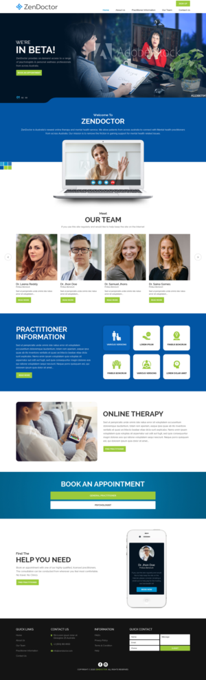 ZenDoctor Homepage and Landing Pages | Web Design by sai.designer87