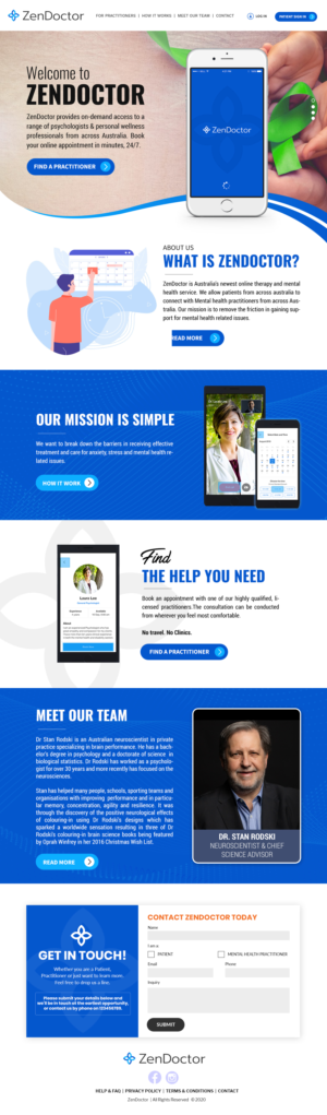 ZenDoctor Homepage and Landing Pages | Web Design by SAI DESIGNS