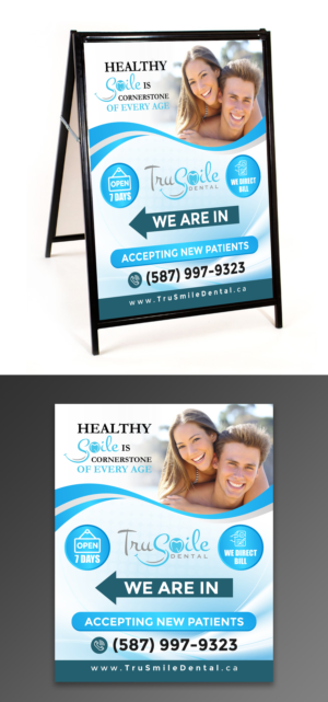 need 4 creative A frame (SANDWICH BOARD) designs concepts for dental office | Signage Design by ecorokerz