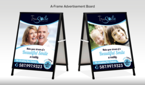 need 4 creative A frame (SANDWICH BOARD) designs concepts for dental office | Signage Design by ARTOGRAPHY